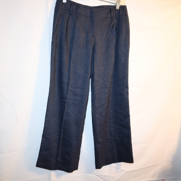 Theory Wool-blend straight-leg pants Navy Size 4 - Picture 3 of 12